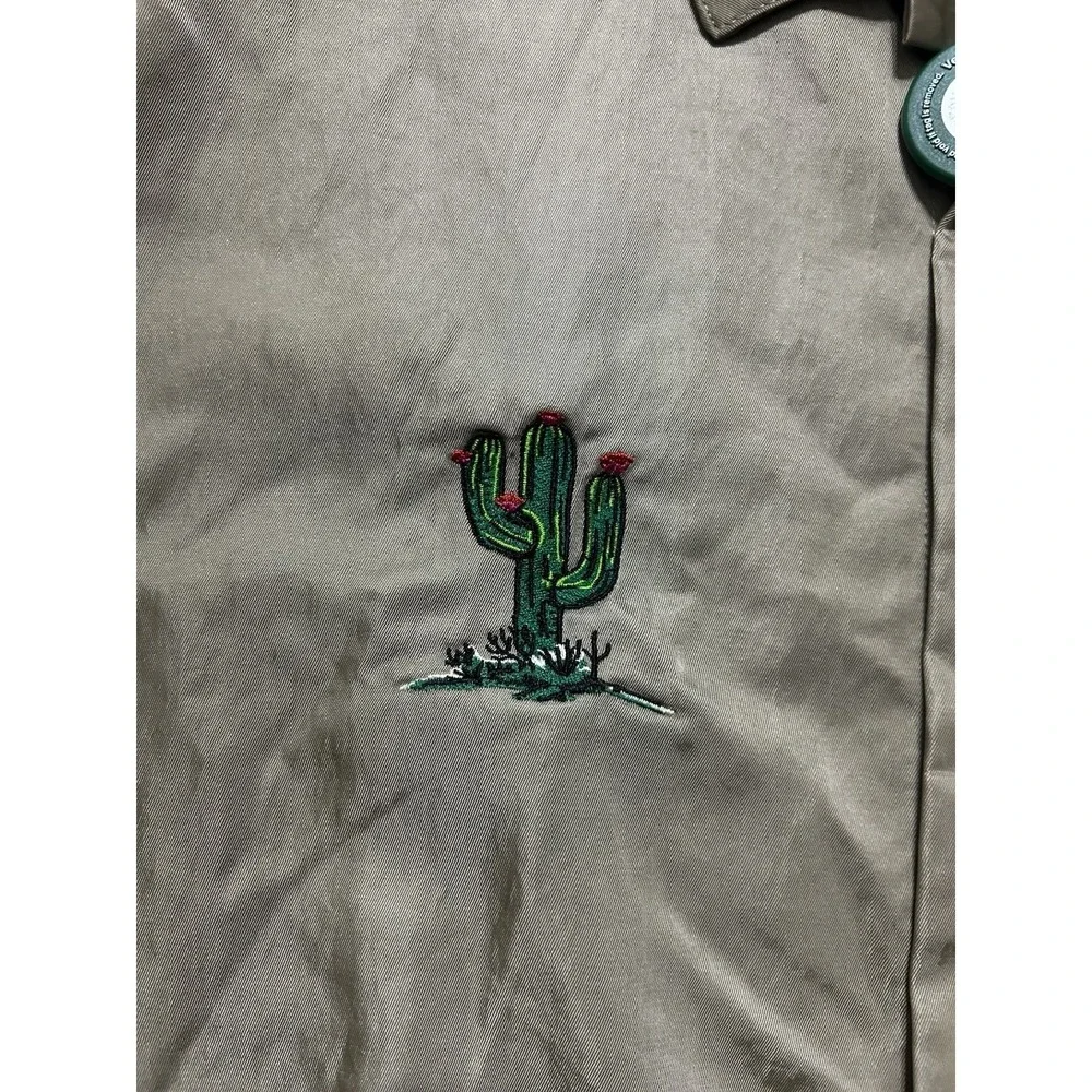 Cactus Jack By Travis Scott X Jordan‎ Button Front Shirt Khaki University Red L